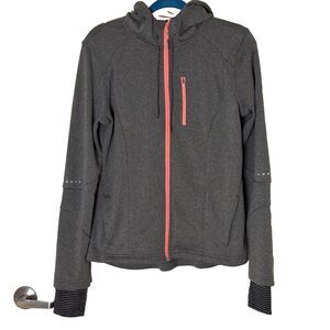 Mondetta Jacket Hoodie Zip Front Hooded Womens Gray M